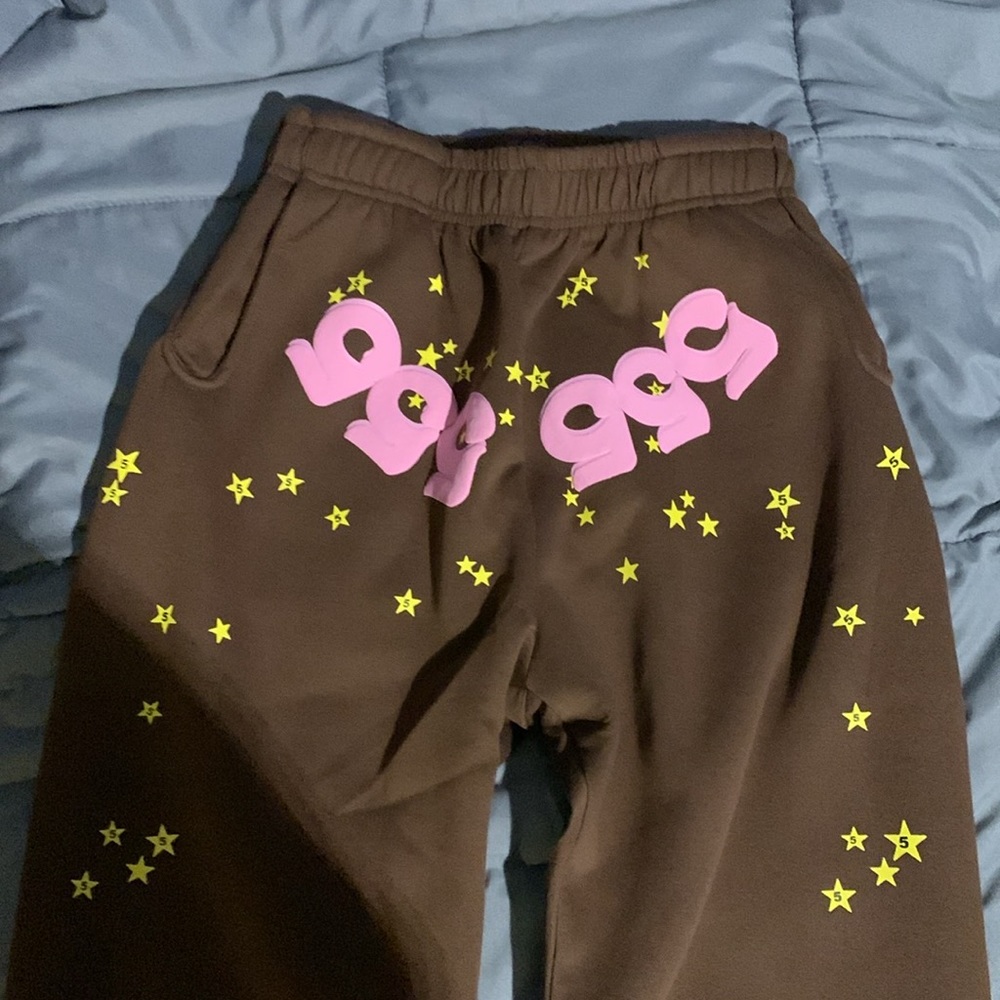 Spider Worldwide YoungThug Brown Sp5der 555 Angel Numbers Men’s size Large - Picture 3 of 3